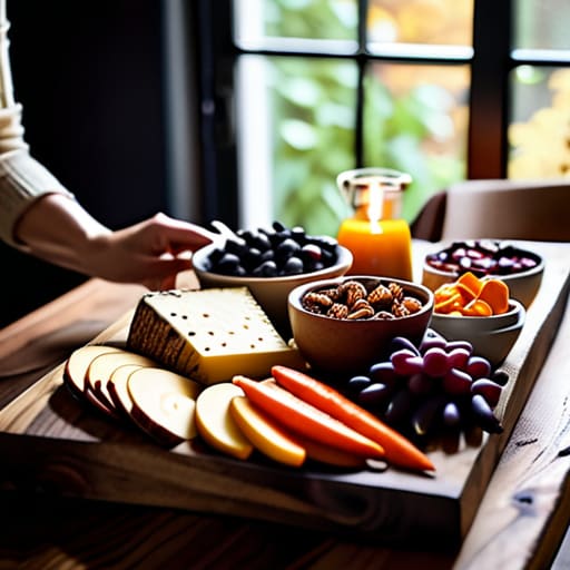 Golden Hour Autumnal Grazing board on table.