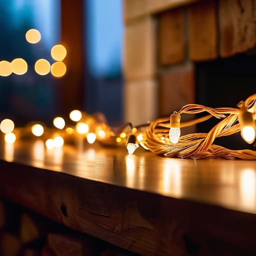 String Lights for Instant Coziness on mantle.
