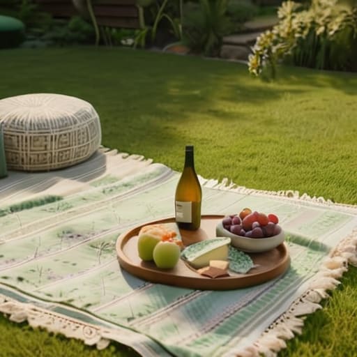 The Nostalgic Backyard Picnic with vintage cushions.