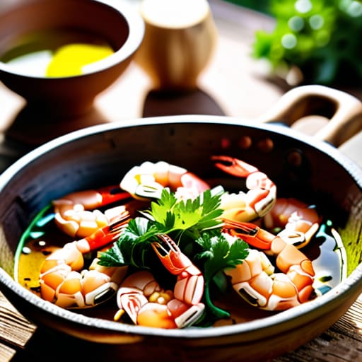 The Ultimate Garlic Gambas in olive oil.
