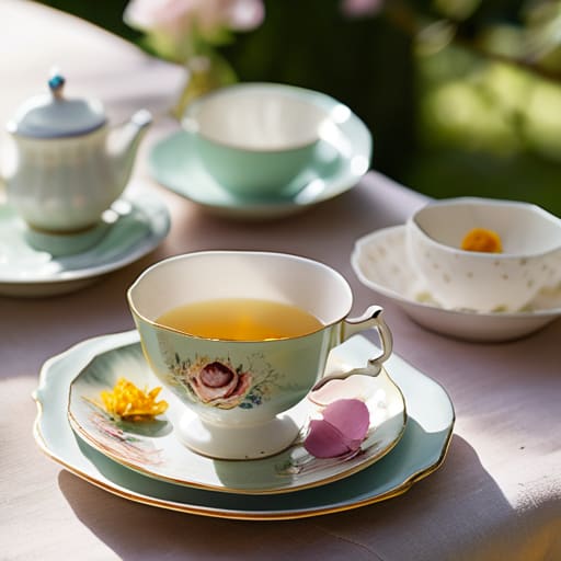 The "Vintage Tea Party" Reimagined with mismatched teacups.