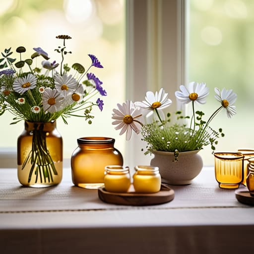 Wildflower meadow magic in mismatched glass vases.