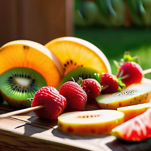 Skewered Fruit with a Honey Drizzle.
