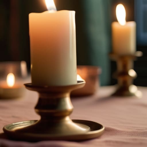 The Magic of Taper Candles on table.