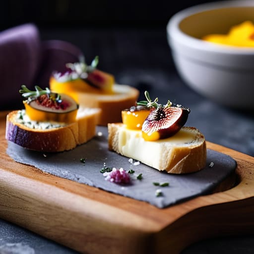 Warm, Gooey Crostini Bites with goat cheese.