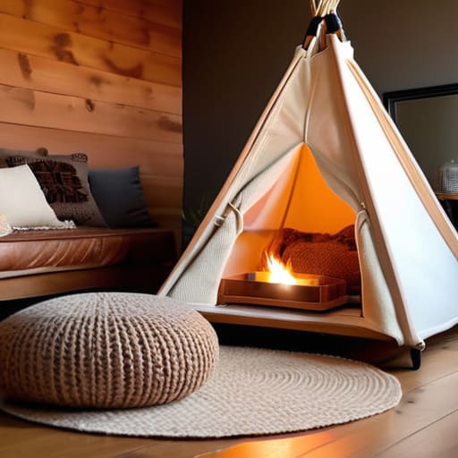 Cozy living room, an indoor glamping retreat.