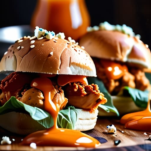 Crispy Buffalo Chicken Bites on slider rolls.