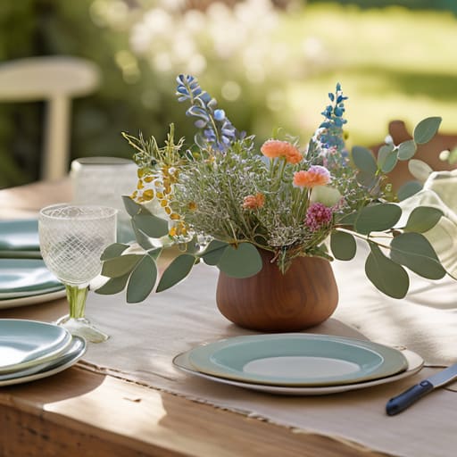 Effortless bohemian Springtime Botanical Brunch setup.