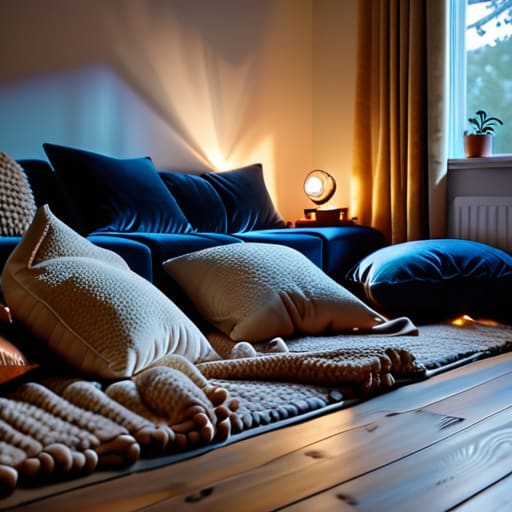 Pillows creating The Cozy Indoor Cinema.