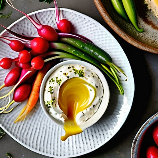 Whipped Feta and Veggie Crudité platter.