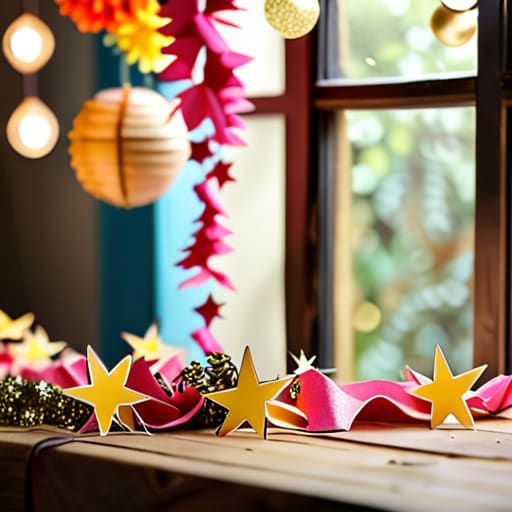Creative person making diy party decor.