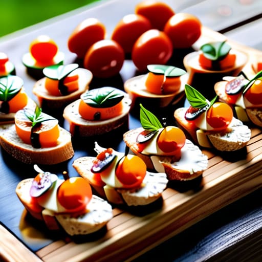 Assorted simple finger foods for entertaining.