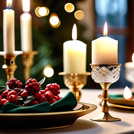 Festive holiday party decor setup.