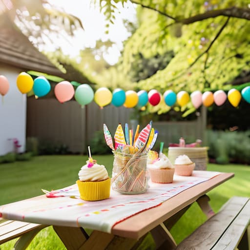 Colorful kids party decor for children.