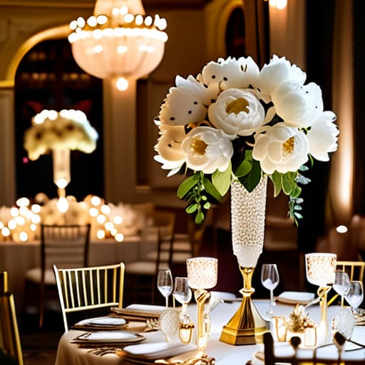 Elegant luxury party decor for celebrations.