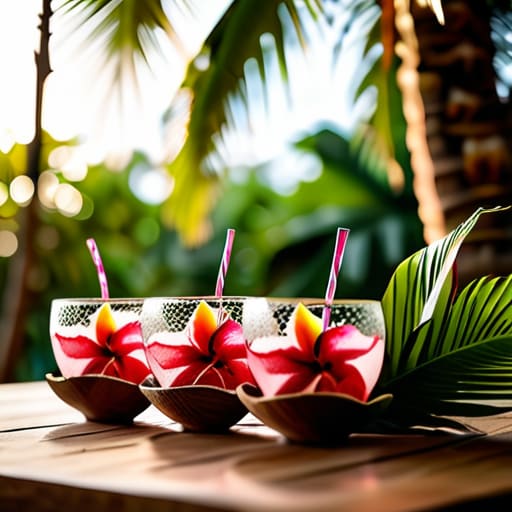 Colorful tropical party decor for summer.