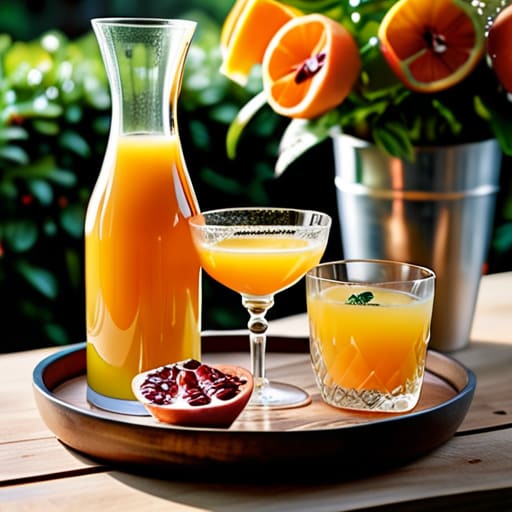 Setting up a brunch cocktails station.