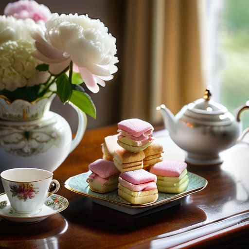 Elegant traditional tea party decor setup.