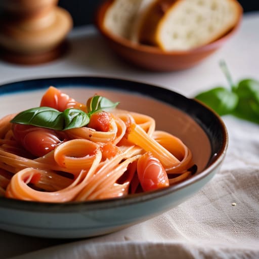 Creamy Tomato Basil Bliss pasta dish.