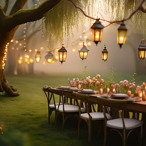 Magical fairy tale decor for party atmosphere.