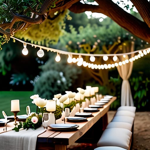 Charming outdoor party setup for garden events.
