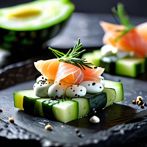 Smoked Salmon & Dill Cucumber Rounds appetizer.