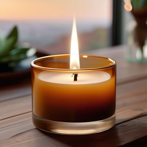 Scented candle: The Gift of Good Vibes.