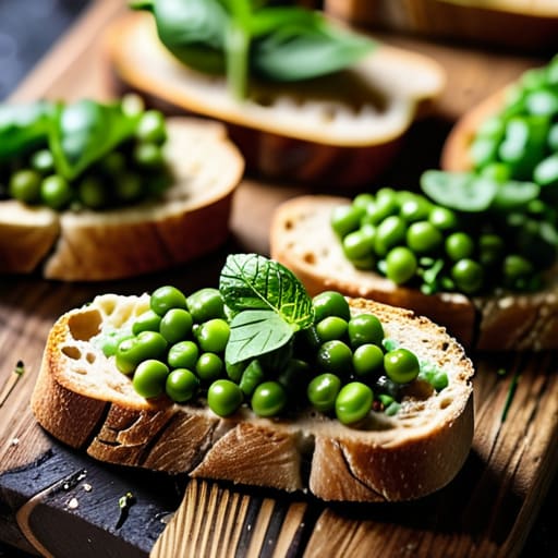 Rustic Smashed Pea and Mint Zest dish.